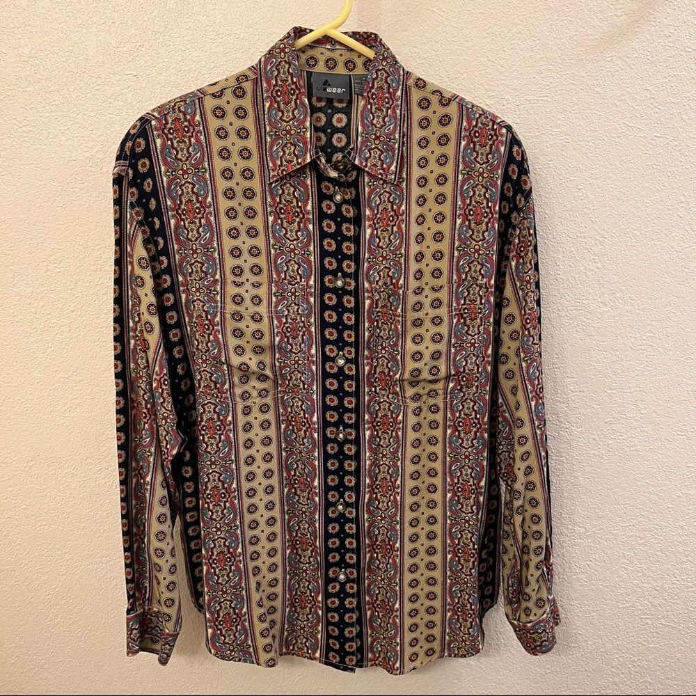 Patterned Long Sleeve Blouse